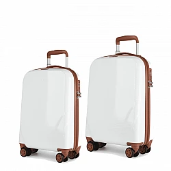 Βαλίτσες σετ Newcom N1488 PC μικρή μεσαία 56,5x22x 37,5 cm + 68x26,5x46 cm white
