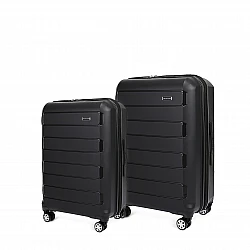 Βαλίτσες σετ Newcom N1312 μεσαία μεγάλη 61x25x43 cm + 71x29x50 cm μαύρο