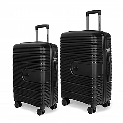 Βαλίτσες ελαφριές μεσαία μεγάλη Newcom (PP) N1594 64x25x43,5 cm + 73x29x48 cm μαύρο