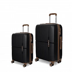 Βαλίτσα σκληρή Newcom N1596 (PP) μικρή μεσαία 56x22x37 cm + 67x22,5x43 cm μαύρο