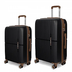 Βαλίτσες σκληρές Newcom N1596 (PP) μεσαία μεγάλη 67x22,5x43 cm + 76x29x49 cm μαύρο