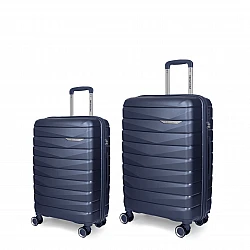 Βαλίτσες σκληρές Newcom N1597 (PP) μικρή μεσαία 56x22,5x36 cm + 66x27x43 cm μπλε
