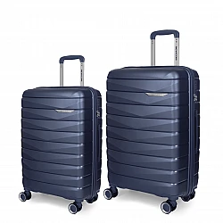 Βαλίτσες σκληρές Newcom N1597 (PP) μεσαία μεγάλη 66x27x43 cm + 76x30x49 cm μπλε