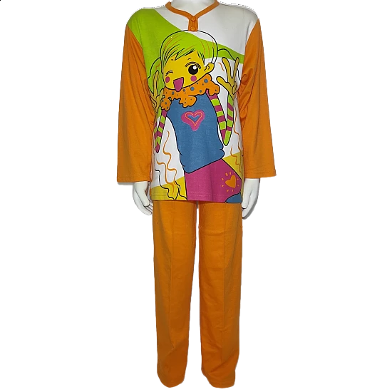 Παιδική κοριτσίστικη πυτζάμα Lydia Creations 2290-πορτοκαλί
