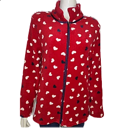 Γυναικεία ρόμπα fleece φερμουάρ Nadia Lingerie N-235Κ Κόκκινο 