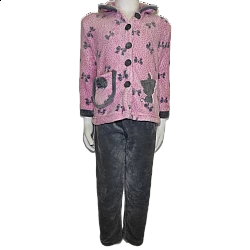 Παιδική πυτζάμα fleece Lydia Creations 17595 Ροζ-Γκρι