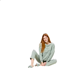 Γυναικεία Χειμερινή πιτζάμα Homewear φαρδιά λαιμόκοψη HARMONY 28-101933 Βεραμάν