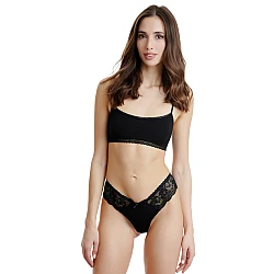 Γυναικείο εσώρουχο δαντέλα string Lace Thong WALK W2019-1-02 Μαύρο