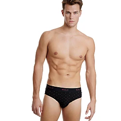 Ανδρικό εσώρουχο Bamboo Slip Walk W1775-2 Μαύρο-μπορντό