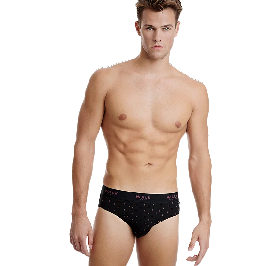 Ανδρικό εσώρουχο Bamboo Slip Walk W1775-2 Μαύρο-μπορντό