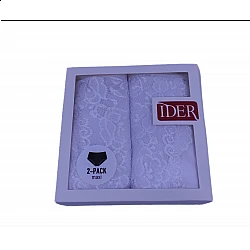 Γυναικείο Σλιπ MAXI με Δαντέλα 2Pack IDER 3070 Λευκό