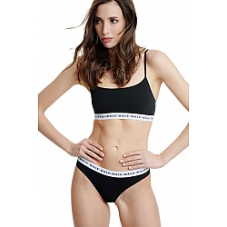 Γυναικείο εσώρουχο 2Pack Βαμβακερό Thong με Λάστιχο W2051-0202 Μαύρο