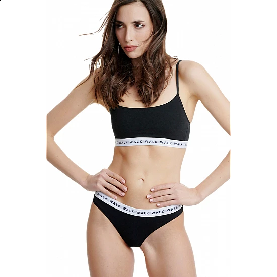 Γυναικείο εσώρουχο 2Pack Βαμβακερό Thong με Λάστιχο W2051-0202 Μαύρο