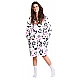 Γυναικεία Ρόμπα Χειμερινή με Κουκούλα Fleece ONE SIZE Panda XL Noxxiez CH354 ΛΕΥΚΟ ΜΑΥΡΟ