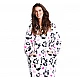 Γυναικεία Ρόμπα Χειμερινή με Κουκούλα Fleece ONE SIZE Panda XL Noxxiez CH354 ΛΕΥΚΟ ΜΑΥΡΟ