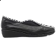 Γυναικείο παπούτσι δερμάτινο αναπαυτικό comfort soft Χιαστά Λάστιχα AEROBICS 7719-003 Μαύρο