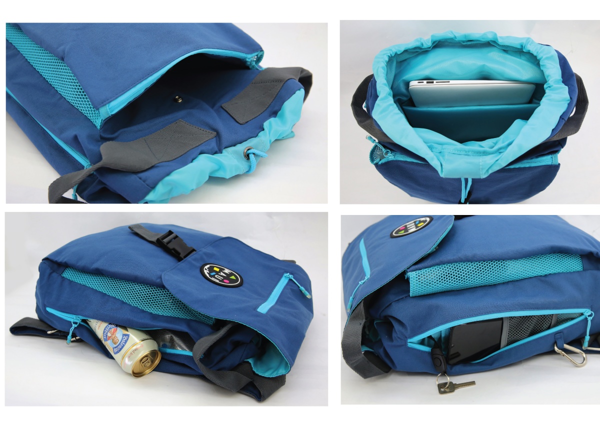 Tσάντα Back Pack Αδιάβροχη Laptop θαλάσσης  25L 33,5X45,5X16,35cm ΜΑUI & SONS 2700 Μπλε