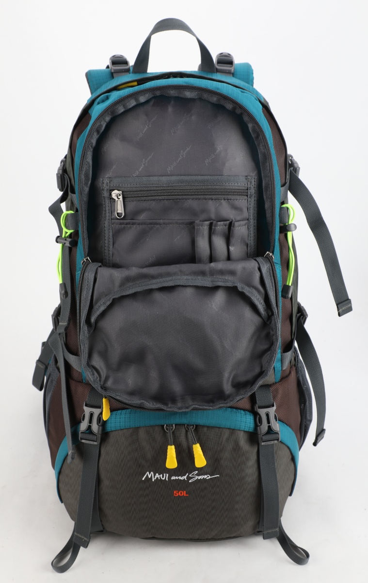 Σακίδιο πλάτης TREKING Ορειβατικό 50L αδιάβροχο ΜΑUI & SONS 2712 Μπλε-Γκρι