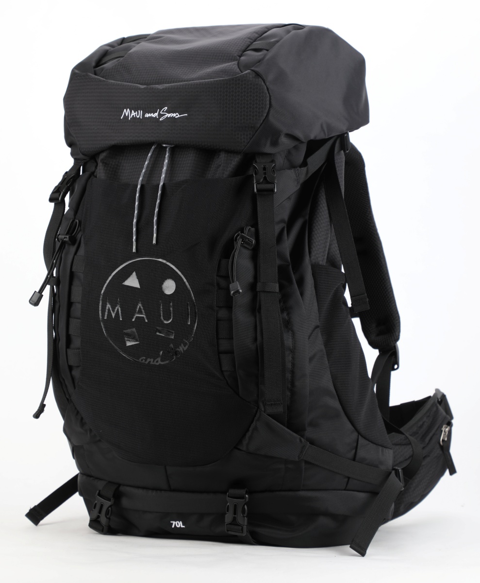 Σακίδιο πλάτης TREKING Ορειβατικό 70L αδιάβροχο ΜΑUI & SONS 2713 Μαύρο