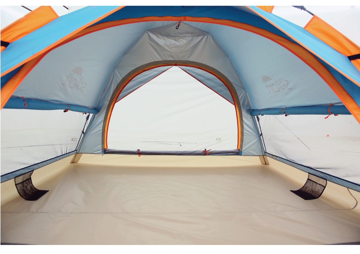 Σκηνή Παραλίας 210cm X210cmX135cm 4 Ατόμων με Αυτόματο Άνοιγμα Προστασία από UV Άξονες Fiberglass 7.9mm Solart 1664 ΠΕΤΡΟΛ