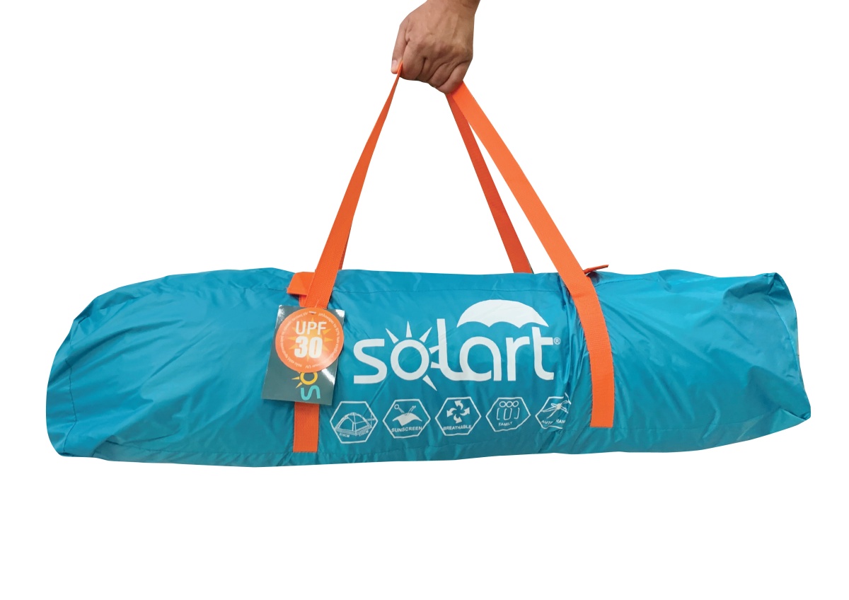 Σκηνή Παραλίας 210cm X210cmX135cm 4 Ατόμων με Αυτόματο Άνοιγμα Προστασία από UV Άξονες Fiberglass 7.9mm Solart 1664 ΠΕΤΡΟΛ