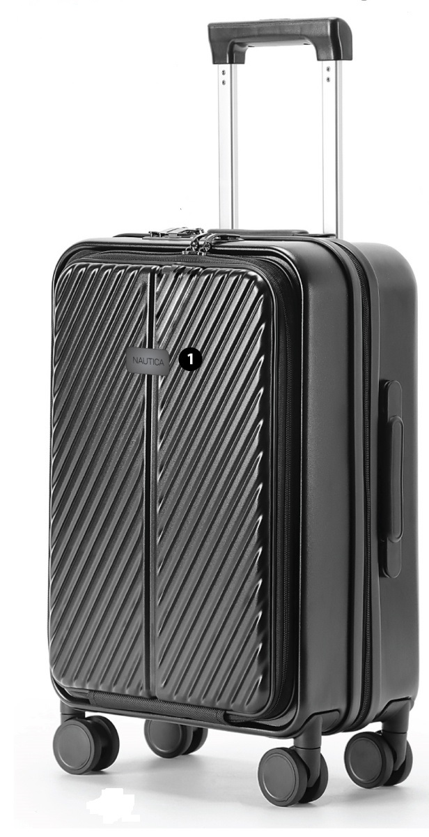 Βαλίτσα trolley Καμπίνας Πολυκαρμπονικό (PC) Σκληρή Laptop Μικρή 55x34,5x23cm 33LT NAUTICA 2910 ΜΑΥΡΟ