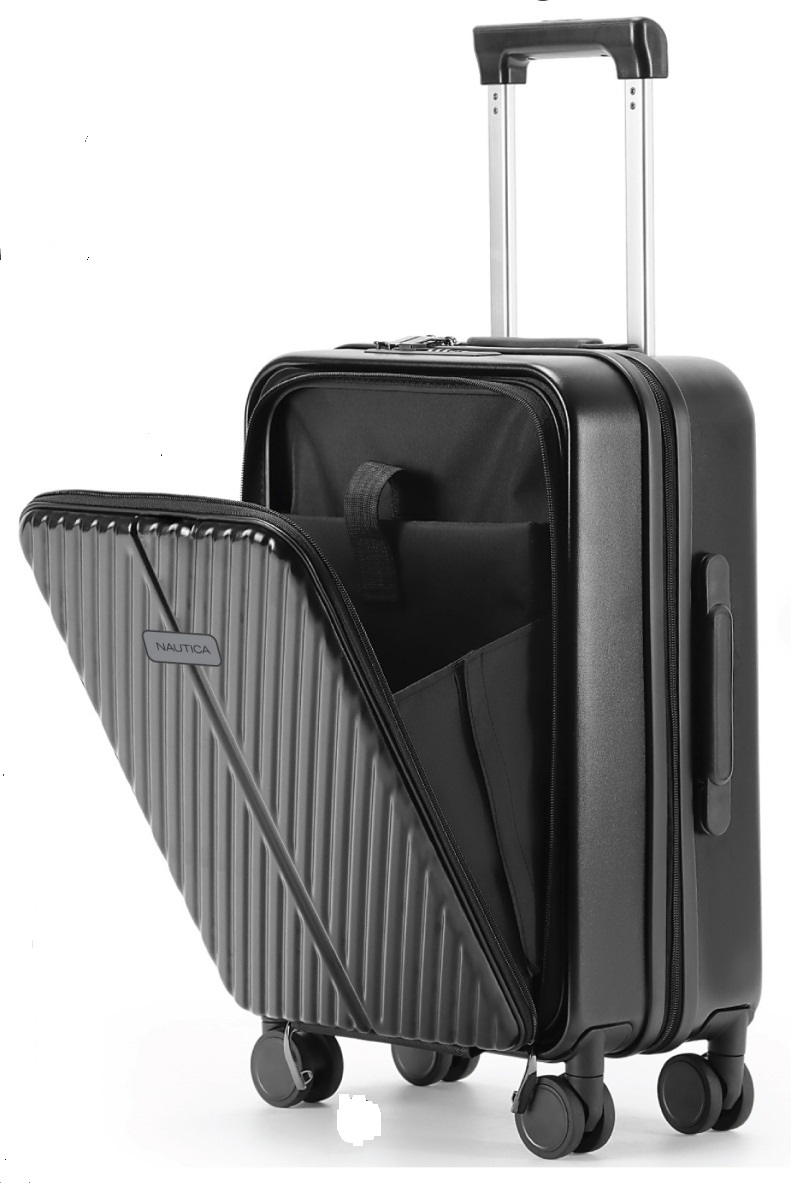 Βαλίτσα trolley Καμπίνας Πολυκαρμπονικό (PC) Σκληρή Laptop Μικρή 55x34,5x23cm 33LT NAUTICA 2910 ΜΑΥΡΟ