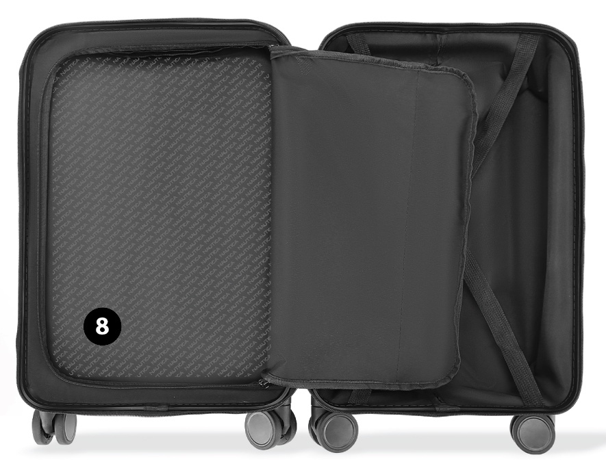 Βαλίτσα trolley Καμπίνας Πολυκαρμπονικό (PC) Σκληρή Laptop Μικρή 55x34,5x23cm 33LT NAUTICA 2910 ΜΑΥΡΟ