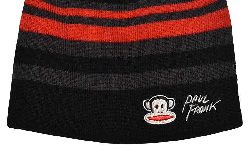 Παιδικό Σκουφάκι Πλεκτό Ακρυλικό One Size Ριγέ PAUL FRANK STAMION PF02008 ΜΑΥΡΟ