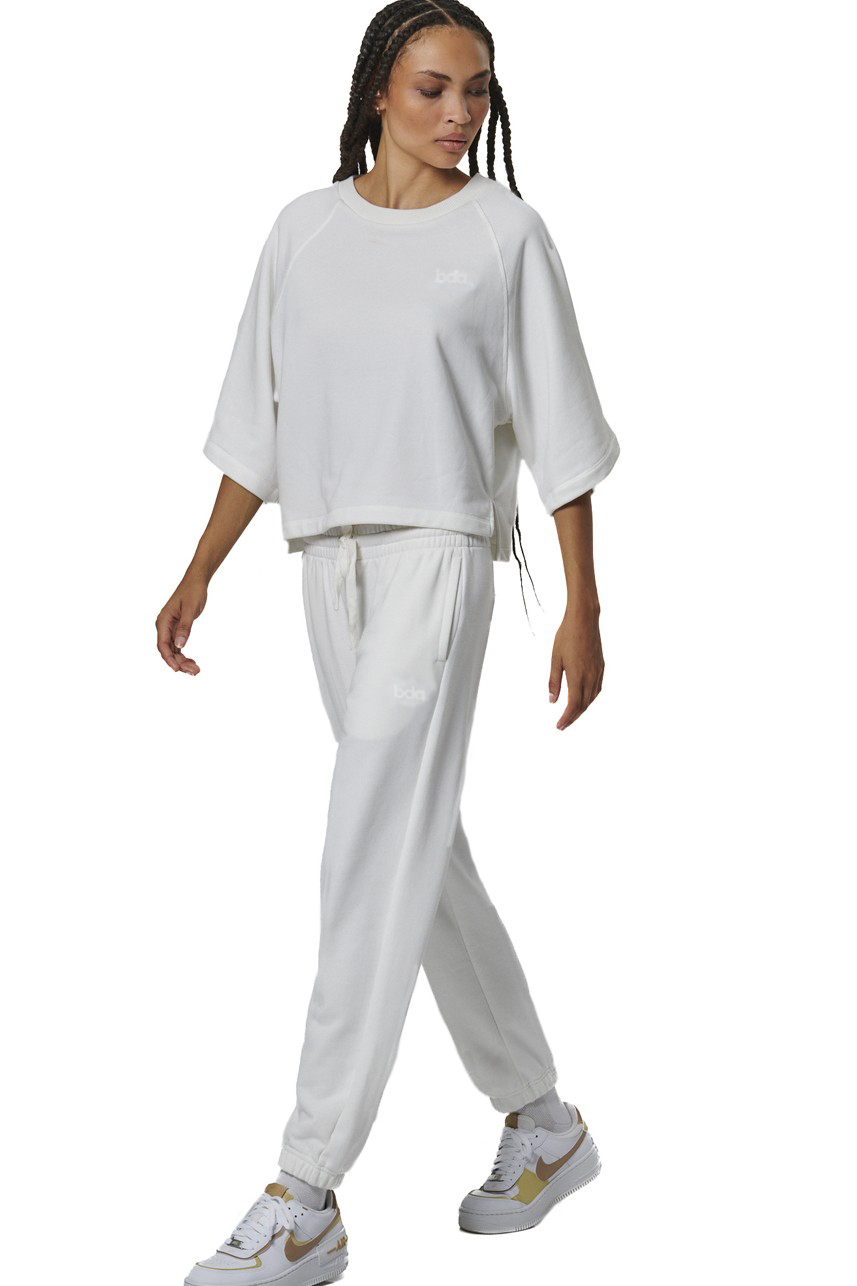ΓΥΝΑΙΚΕΙΟ FRENCH TERRY ΠΑΝΤΕΛΟΝΙ  Body Action 021536-01-STAR WHITE