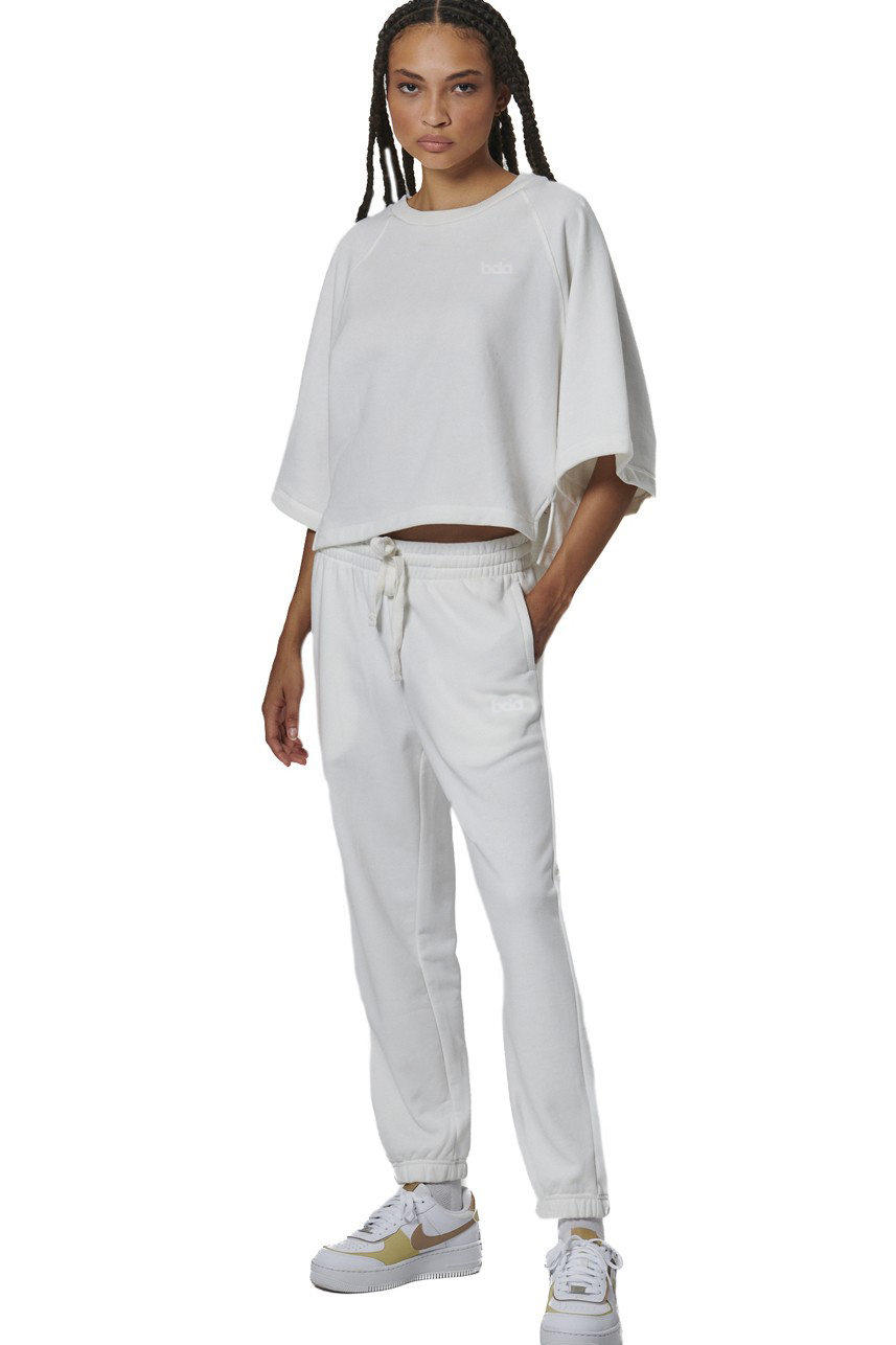 ΓΥΝΑΙΚΕΙΟ FRENCH TERRY ΠΑΝΤΕΛΟΝΙ  Body Action 021536-01-STAR WHITE