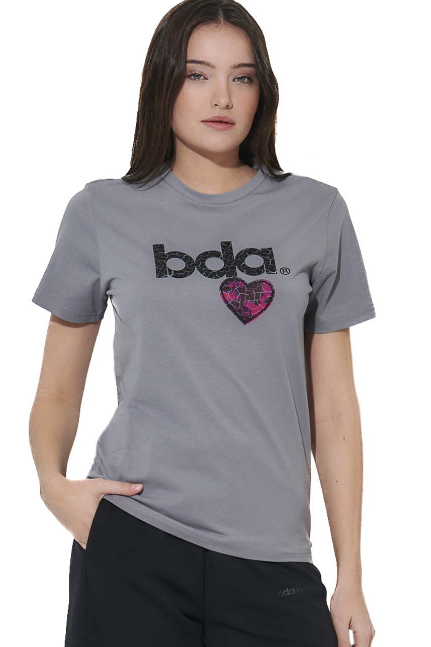 ΓΥΝΑΙΚΕΙΟ ΒΑΜΒΑΚΕΡΟ T-SHIRT Body Action 051618-01-SILVER GREY