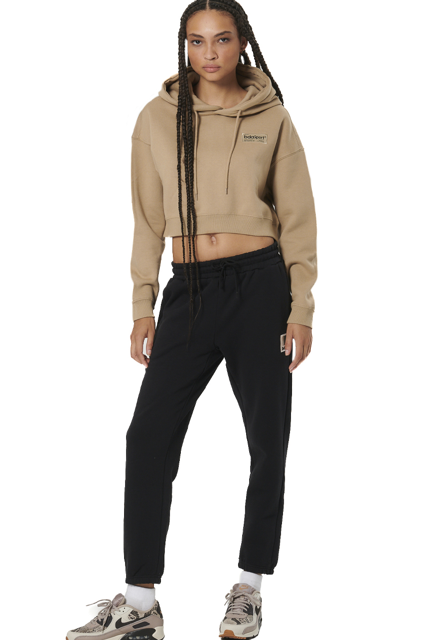 ΓΥΝΑΙΚΕΙΟ CROPPED ΦΟΥΤΕΡ ΜΕ ΚΟΥΚΟΥΛΑ Body Action 061524-01-TEAK BEIGE