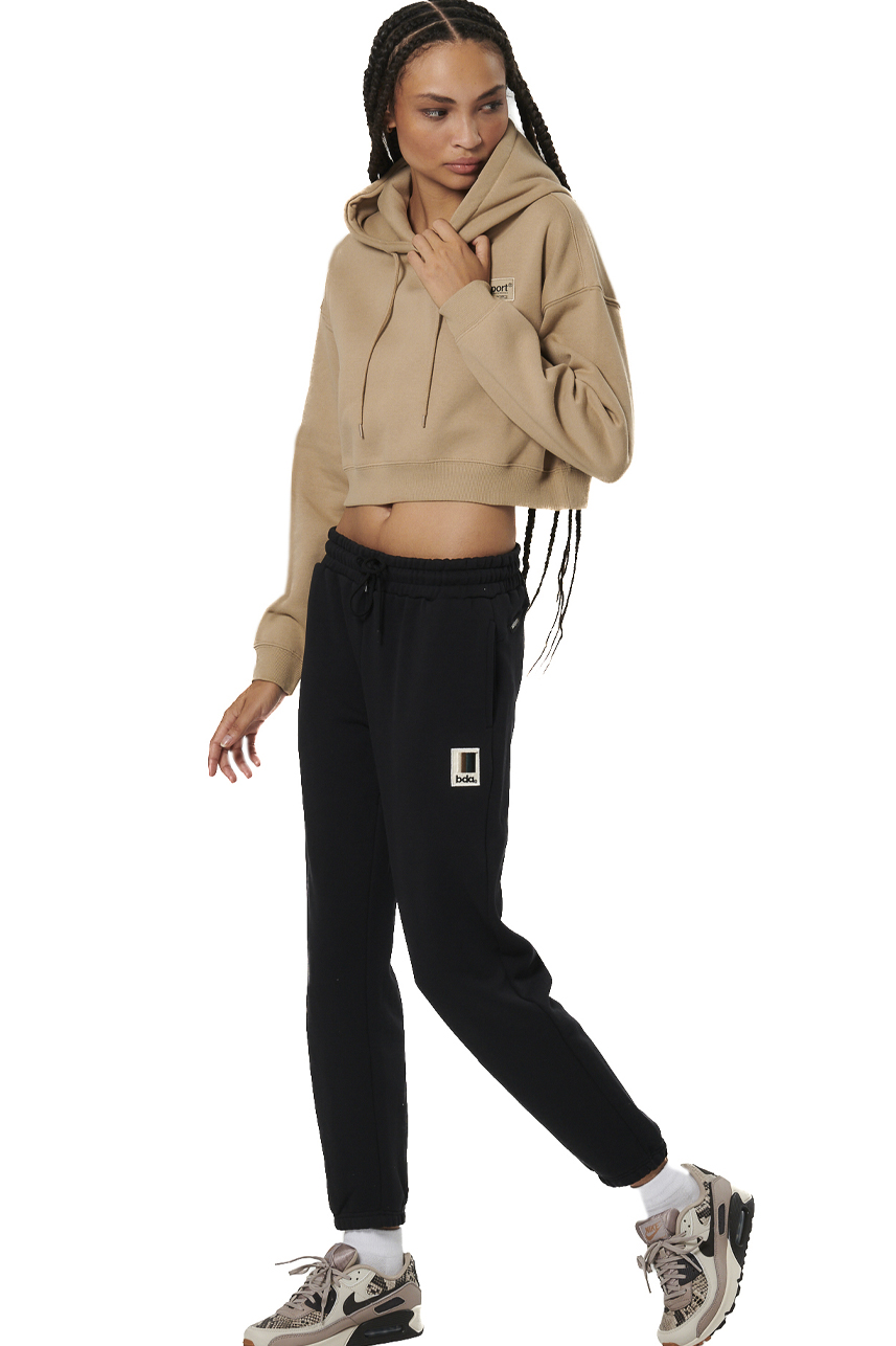 ΓΥΝΑΙΚΕΙΟ CROPPED ΦΟΥΤΕΡ ΜΕ ΚΟΥΚΟΥΛΑ Body Action 061524-01-TEAK BEIGE