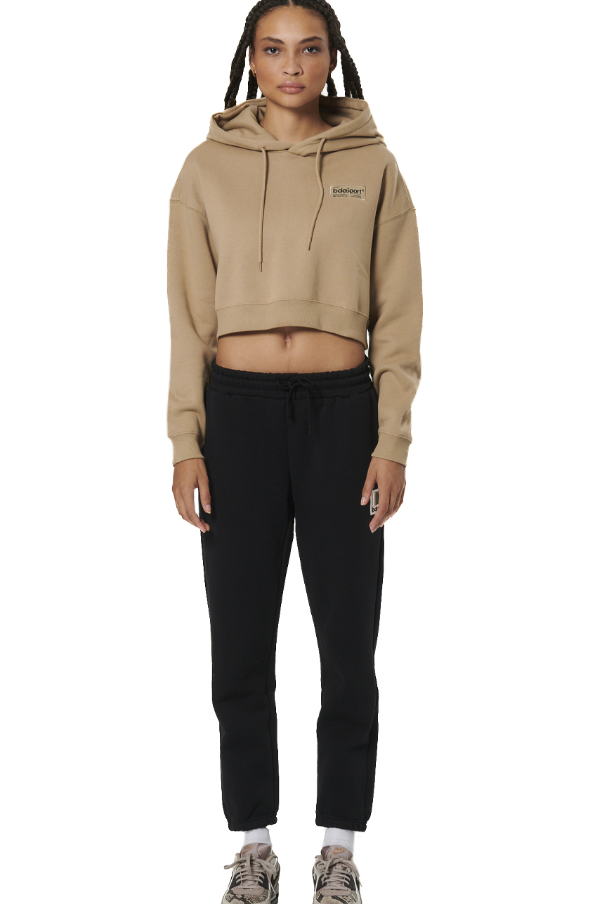 ΓΥΝΑΙΚΕΙΟ CROPPED ΦΟΥΤΕΡ ΜΕ ΚΟΥΚΟΥΛΑ Body Action 061524-01-TEAK BEIGE