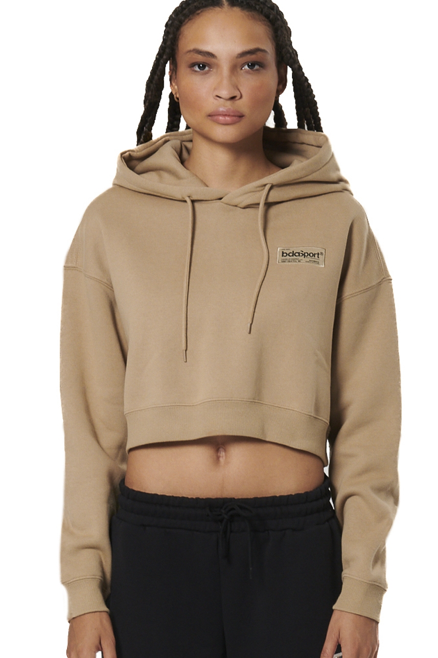 ΓΥΝΑΙΚΕΙΟ CROPPED ΦΟΥΤΕΡ ΜΕ ΚΟΥΚΟΥΛΑ Body Action 061524-01-TEAK BEIGE