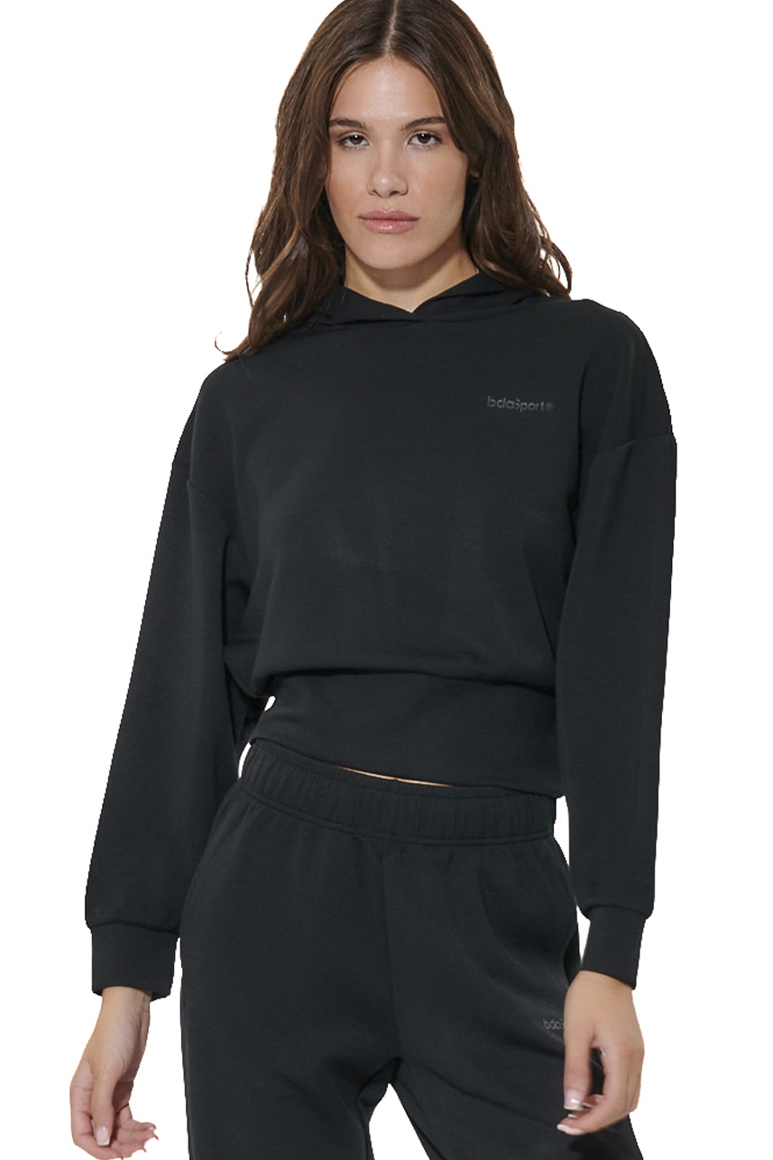ΓΥΝΑΙΚΕΙΟ CROP MODAL ΦΟΥΤΕΡ ΜΕ ΚΟΥΚΟΥΛΑ Body Action 061622-01-BLACK
