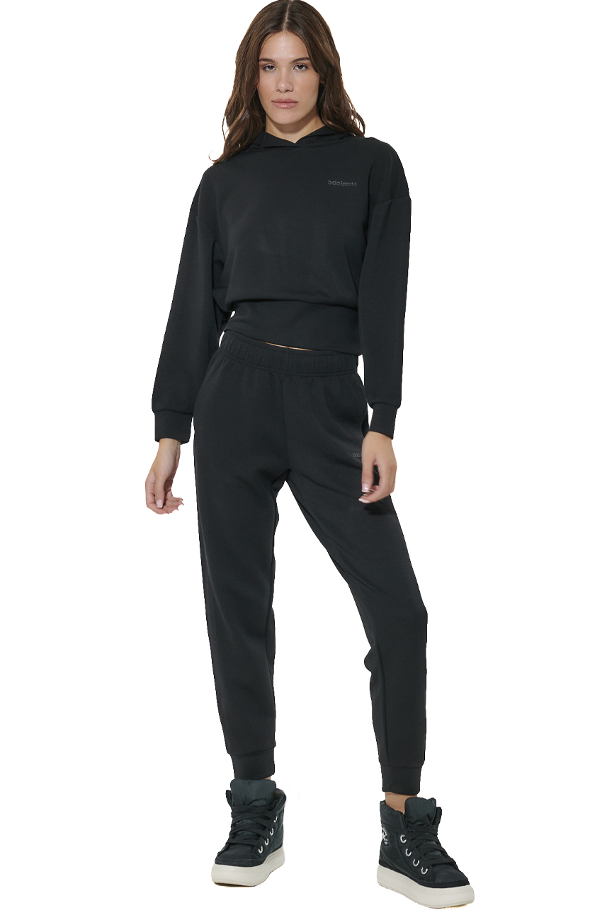 ΓΥΝΑΙΚΕΙΟ CROP MODAL ΦΟΥΤΕΡ ΜΕ ΚΟΥΚΟΥΛΑ Body Action 061622-01-BLACK