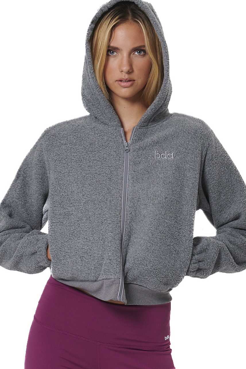 ΓΥΝΑΙΚΕΙΑ SHERPA ΖΑΚΕΤΑ ΜΕ ΚΟΥΚΟΥΛΑ Body Action 071523-01-PEARL GREY