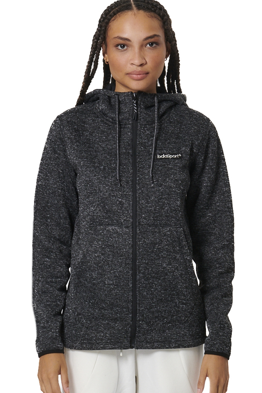 ΓΥΝΑΙΚΕΙΑ KNIT FLEECE ΖΑΚΕΤΑ  Body Action 071526-01-BLACK SHADOW HEATHER