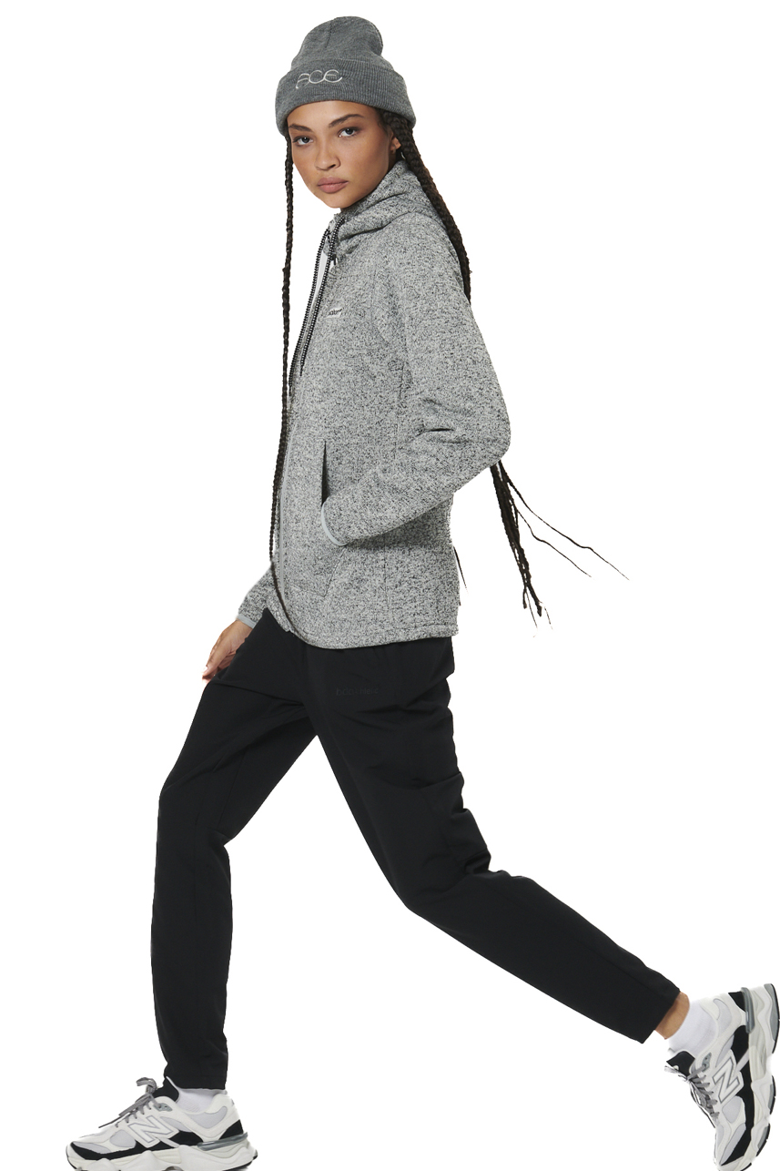 ΓΥΝΑΙΚΕΙΑ KNIT FLEECE ΖΑΚΕΤΑ  Body Action 071526-01-CHALK GREY HEATHER