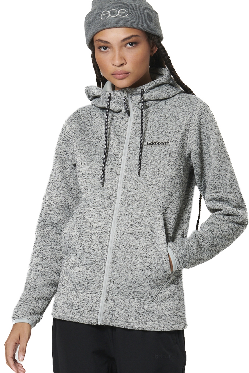 ΓΥΝΑΙΚΕΙΑ KNIT FLEECE ΖΑΚΕΤΑ  Body Action 071526-01-CHALK GREY HEATHER