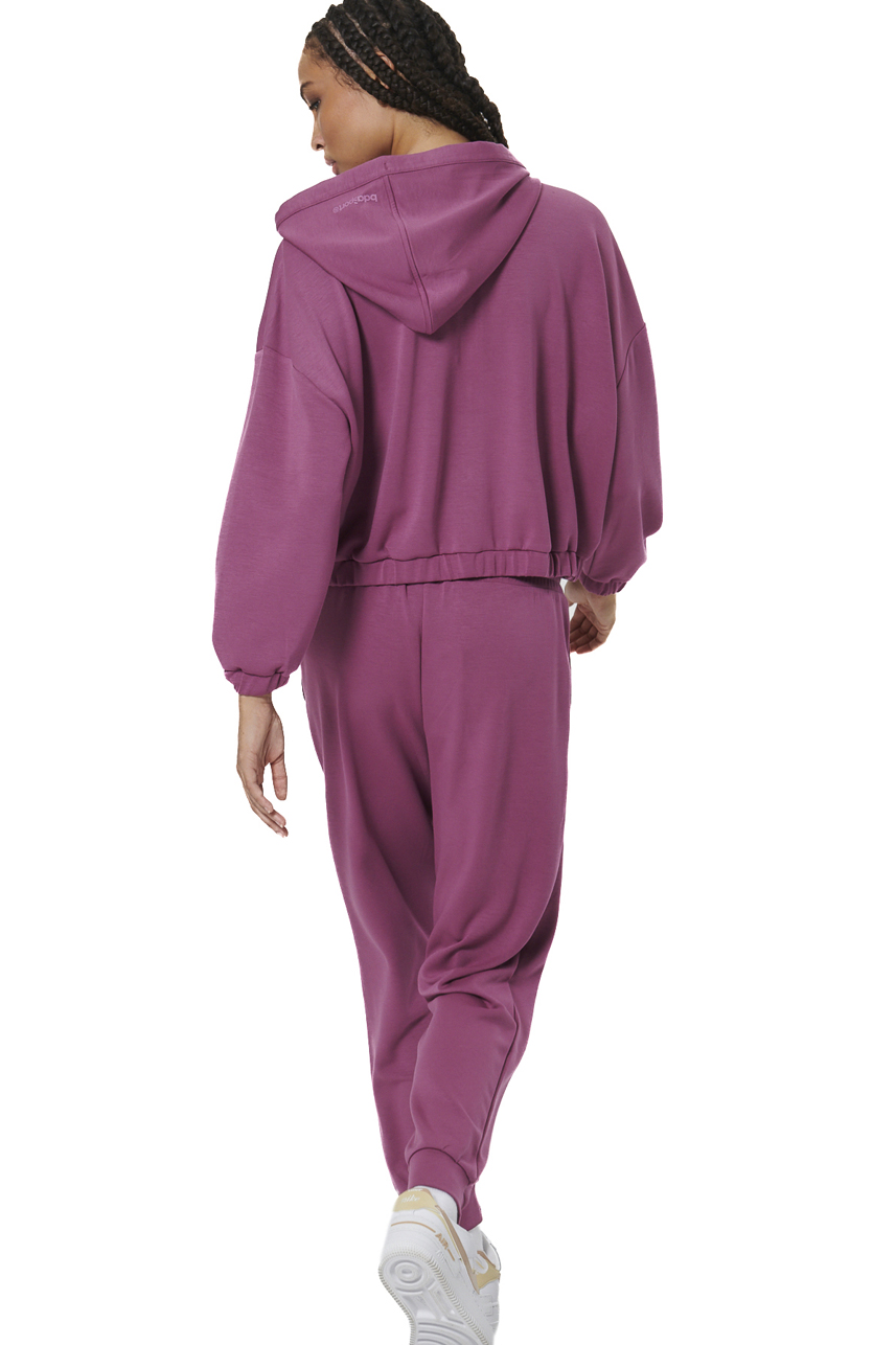 ΓΥΝΑΙΚΕΙΑ CROPPED ZΑΚΕΤΑ ΜΕ ΚΟΥΚΟΥΛΑ Body Action 071528-01-CRUSHED BERRY