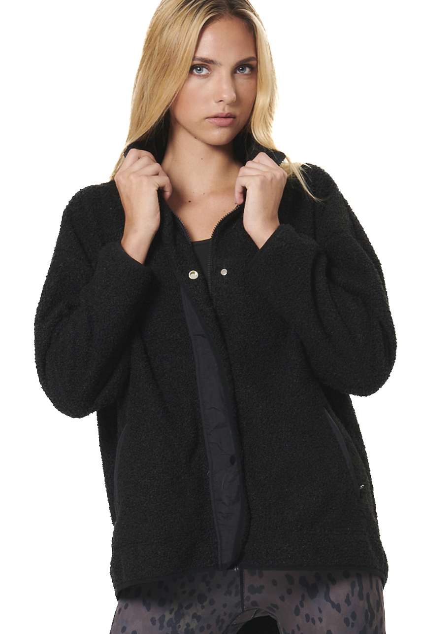 ΓΥΝΑΙΚΕΙΑ OVERSIZED BOUCLE-FLEECE ΖΑΚΕΤΑ Body Action 071530-01-BLACK