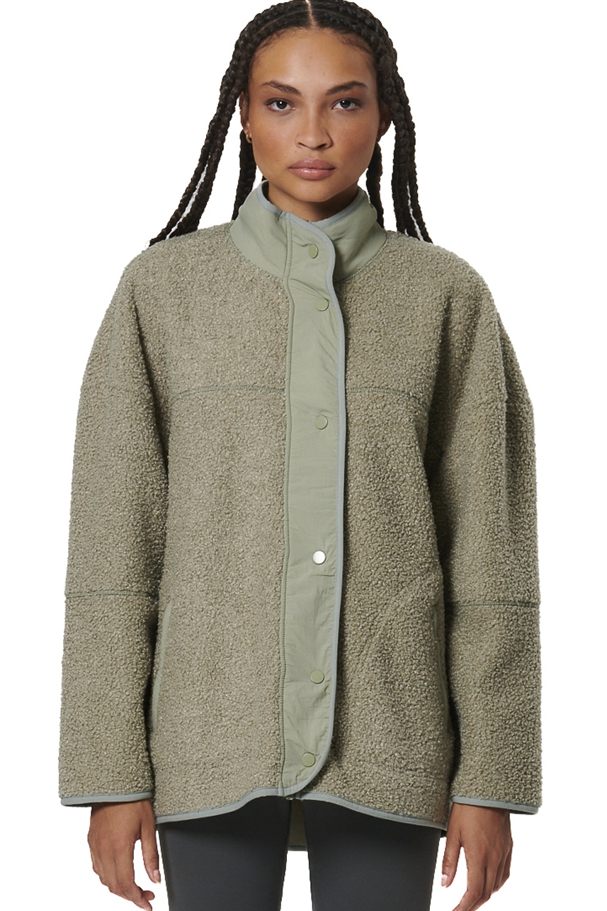 ΓΥΝΑΙΚΕΙΑ OVERSIZED BOUCLE-FLEECE ΖΑΚΕΤΑ Body Action 071530-01-FOG GREEN