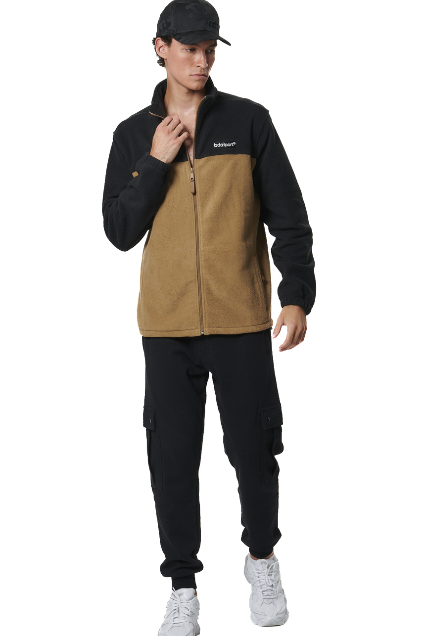 ΑΝΔΡΙΚΗ POLAR FLEECE ΖΑΚΕΤΑ Body Action 073527-01-BLACK MOCHA GREY