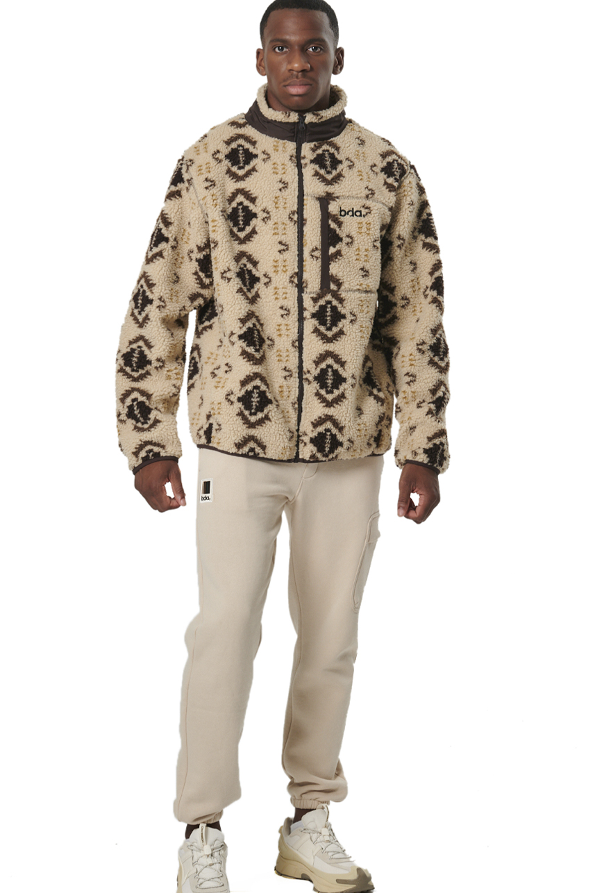 ΑΝΔΡΙΚΗ SHERPA ΖΑΚΕΤΑ  Body Action 073529-01-ECRU BROWN WINTER PASS