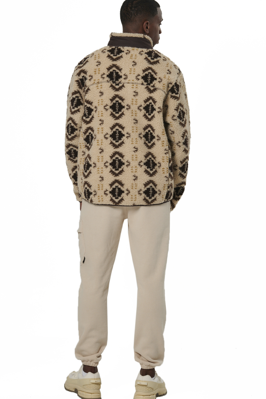 ΑΝΔΡΙΚΗ SHERPA ΖΑΚΕΤΑ  Body Action 073529-01-ECRU BROWN WINTER PASS