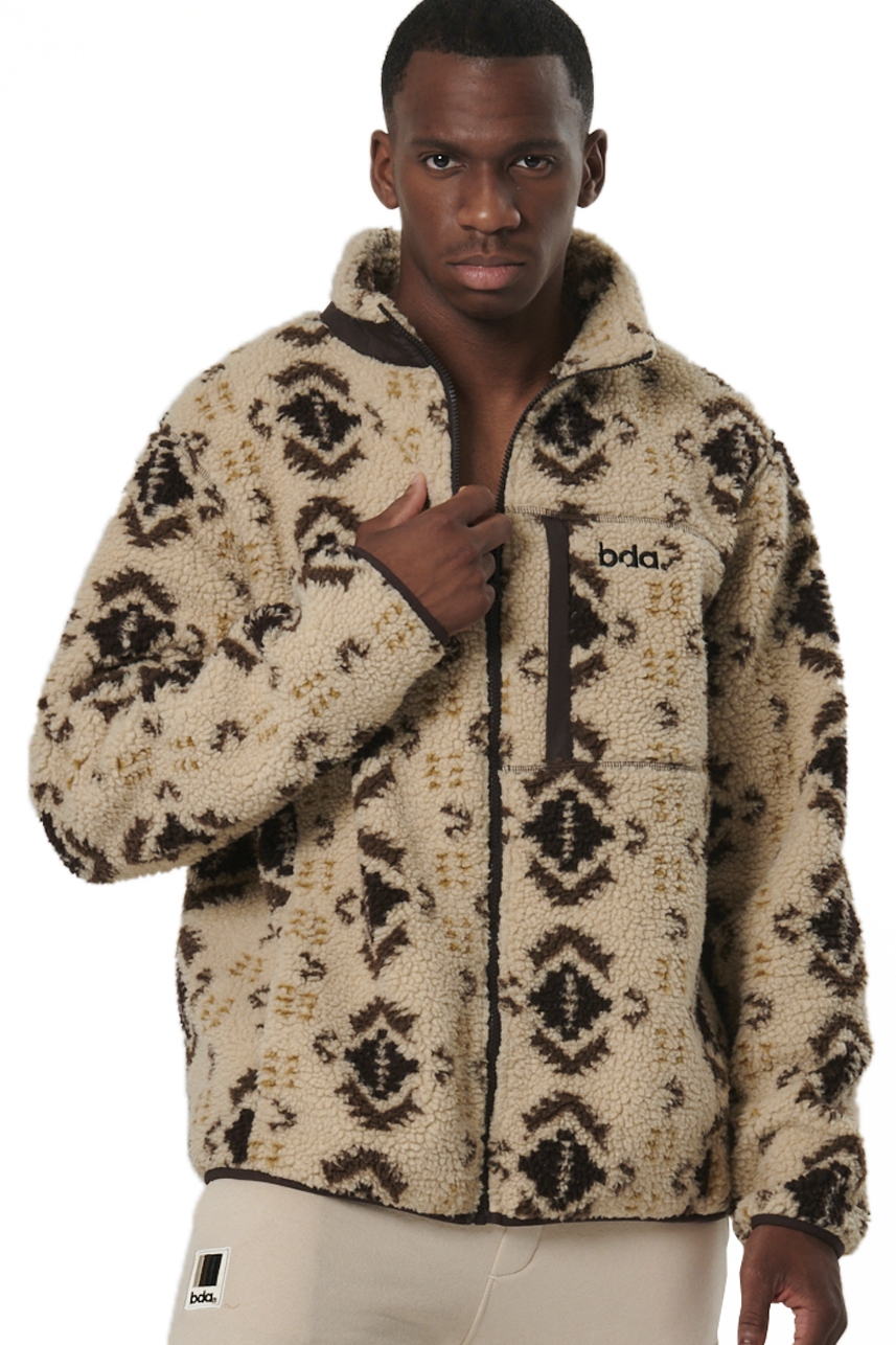 ΑΝΔΡΙΚΗ SHERPA ΖΑΚΕΤΑ  Body Action 073529-01-ECRU BROWN WINTER PASS