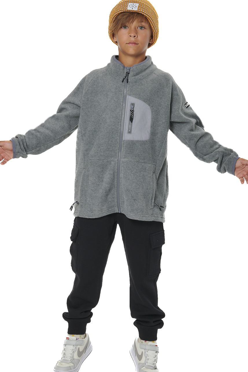 ΠΑΙΔΙΚΗ POLAR FLEECE ΖΑΚΕΤΑ ΓΙΑ ΑΓΟΡΙΑ Body Action 074505-01-DARK MELANGE GREY